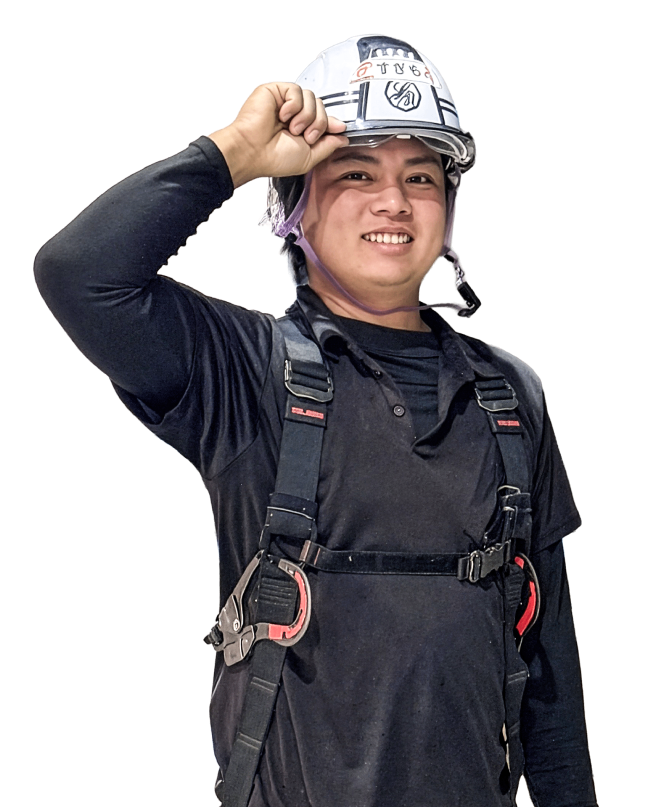 日本人スタッフの現場作業員